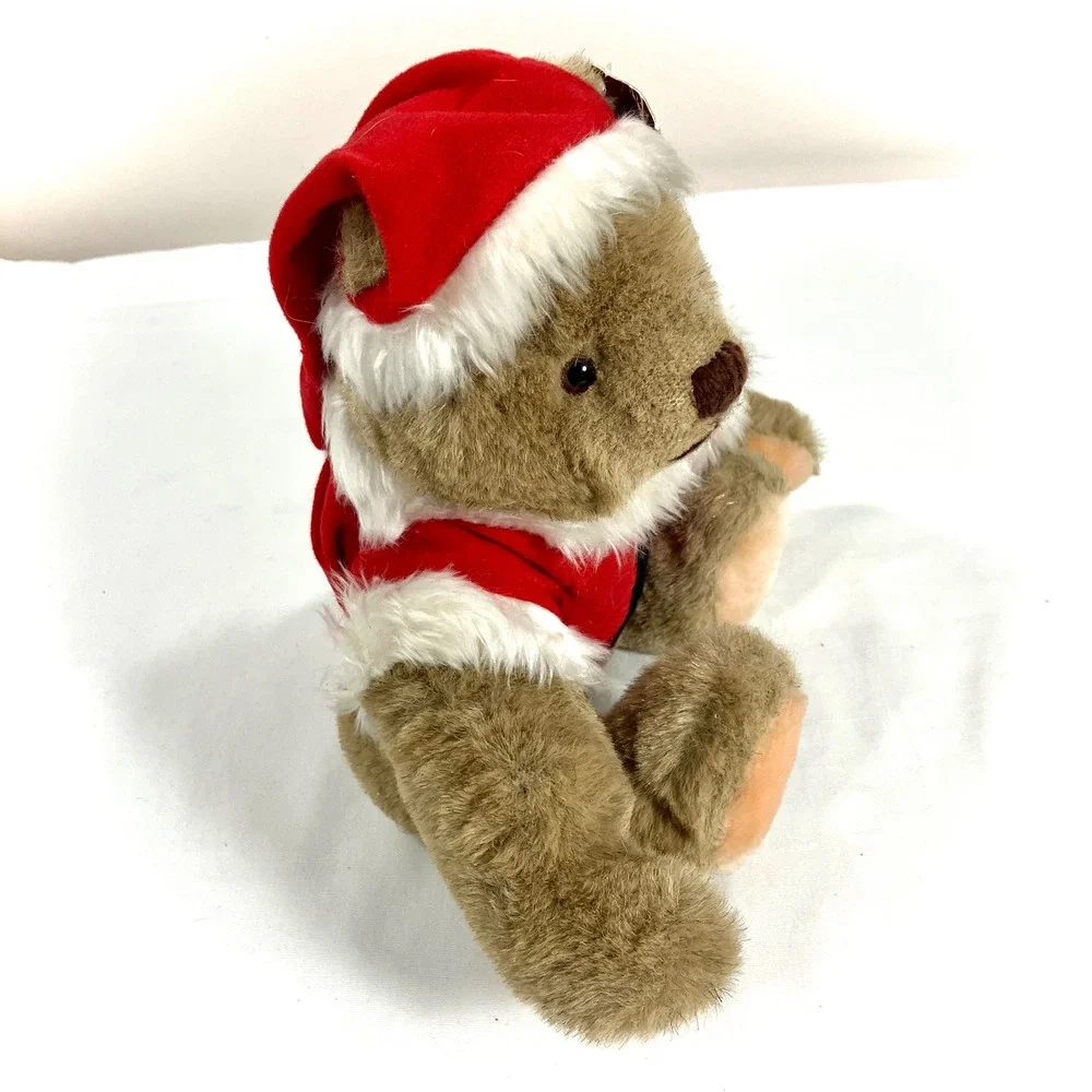 Gund Bialosky Teddy Bear Brown Vintage 1982‎ Christmas Santa Hat Vest Plush